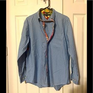 Vintage Tommy Hilfiger mixed Pleated/Hawaiian Long Sleeve Shirt (Rare) L